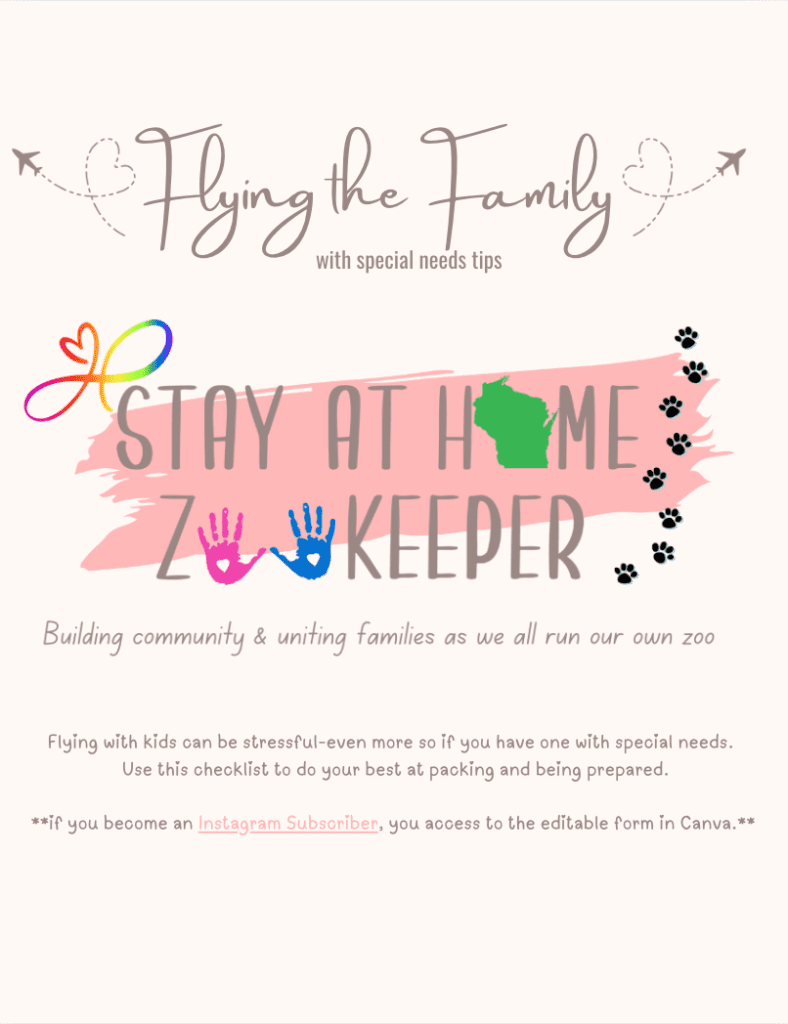 Flying with Kids + special needs Checklist